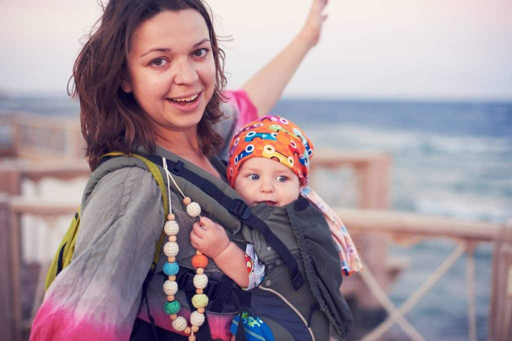 crunchy baby wearing mama