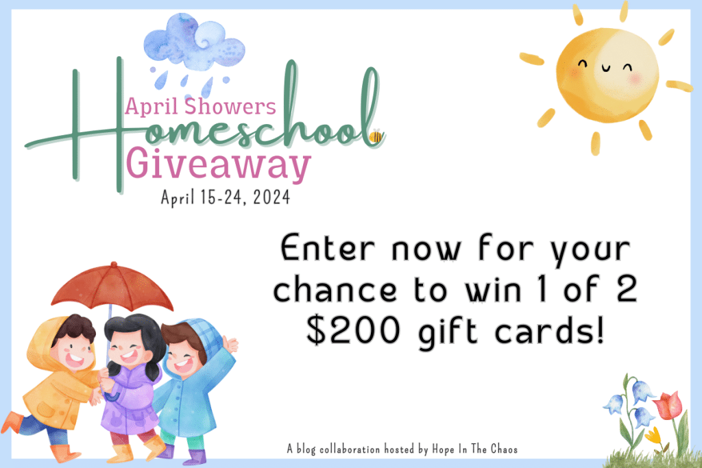 April showers homeschool giveaway