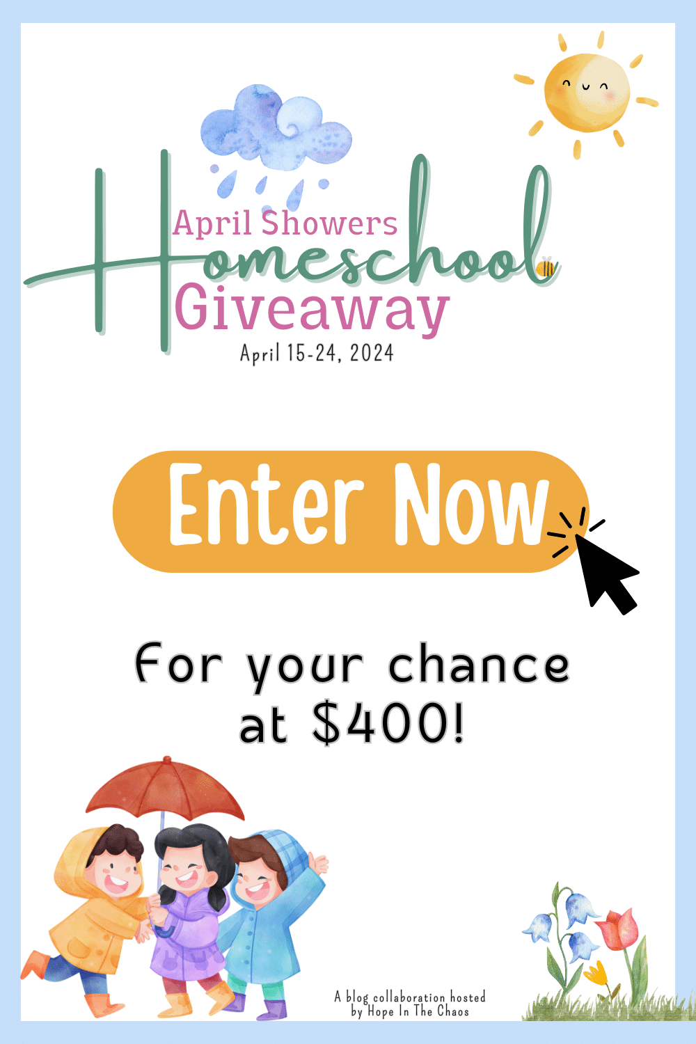 April showers homeschool giveaway