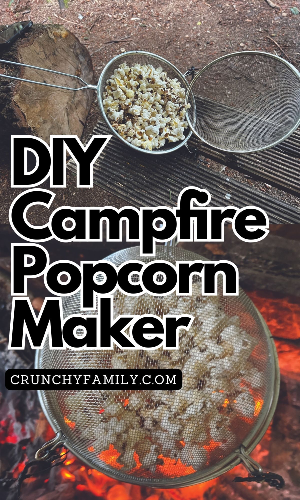 DIY Forest school campfire popcorn maker