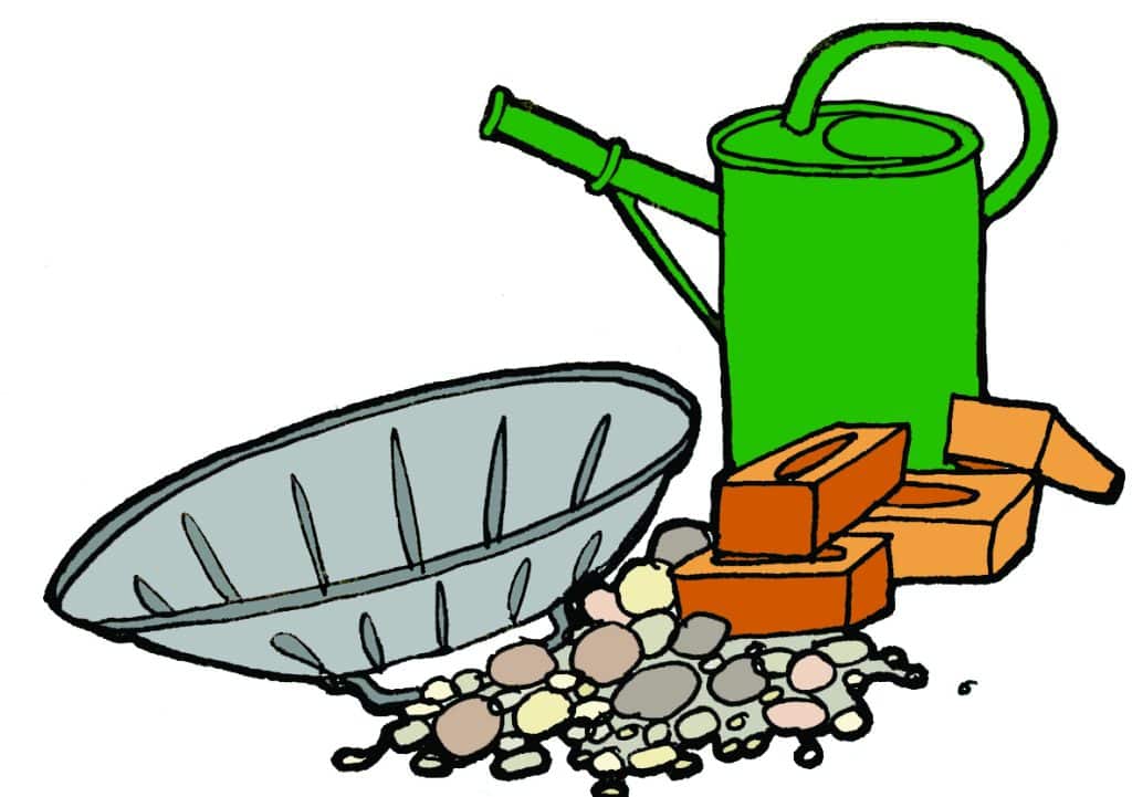 materials for diy bird bath
