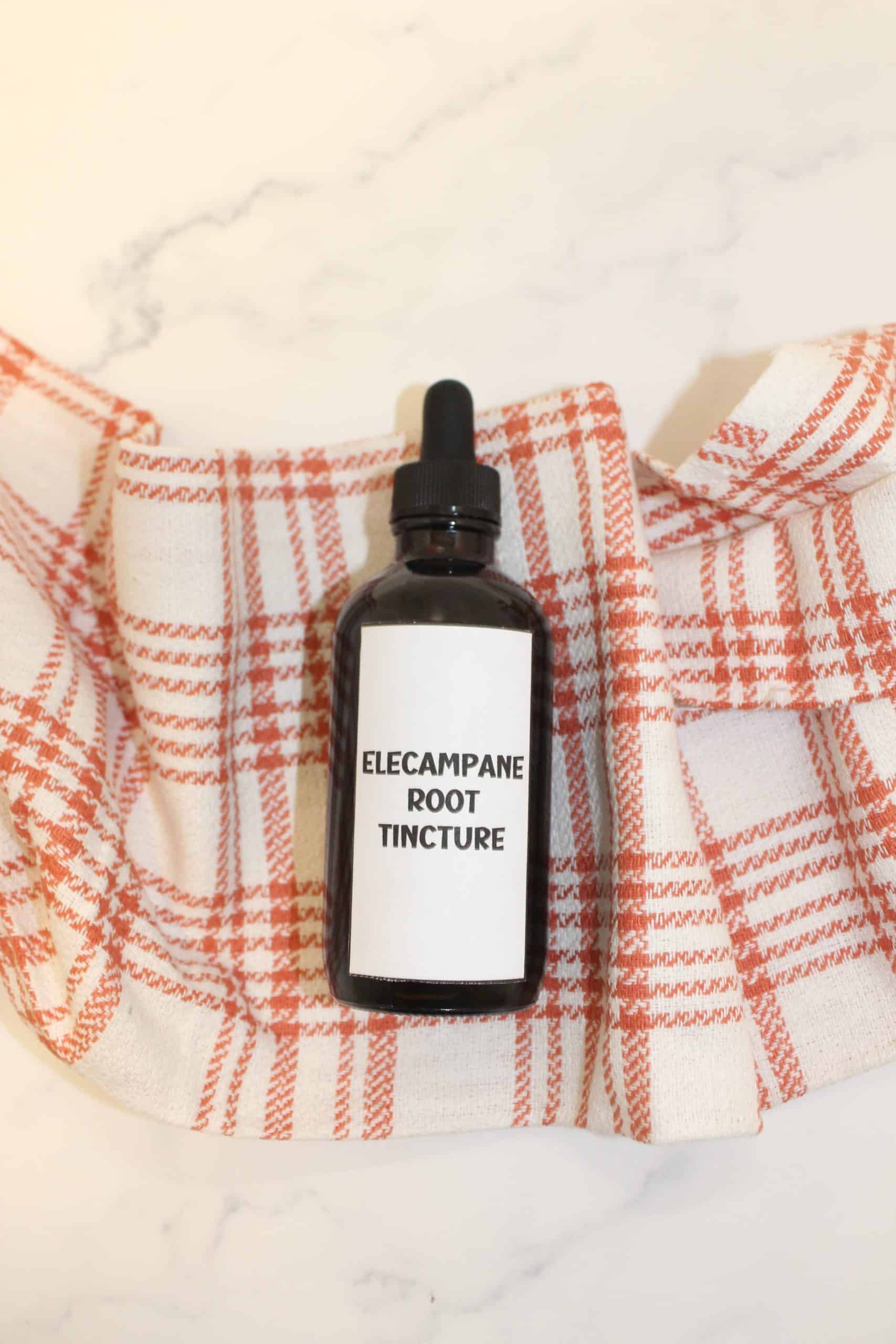elecampane root tincture in dropper bottle