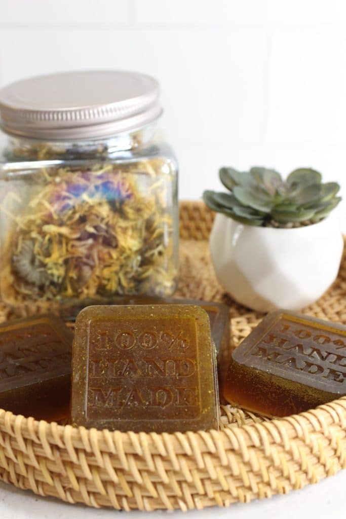 homemade diy calendula soap