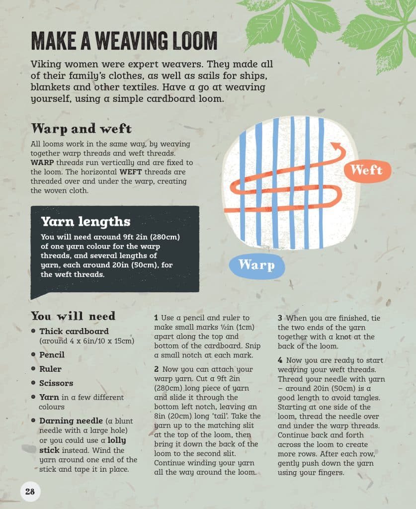 how to make a weaving loom viking book