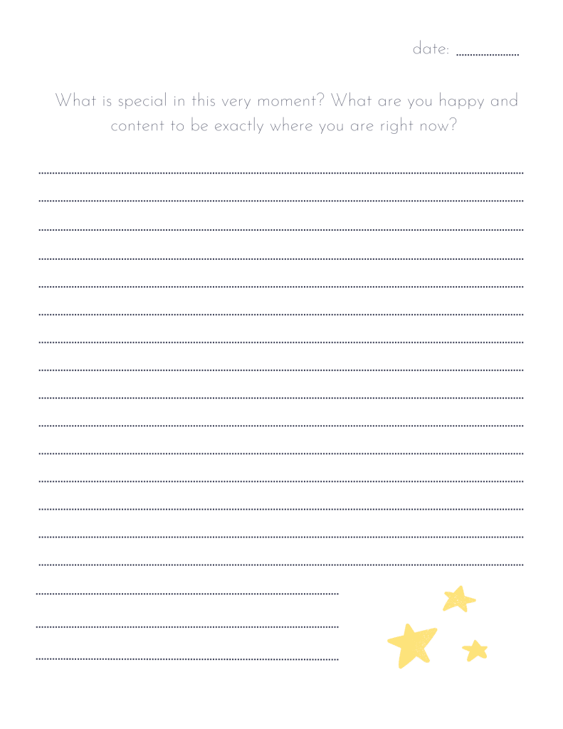 gratitude journal prompt page