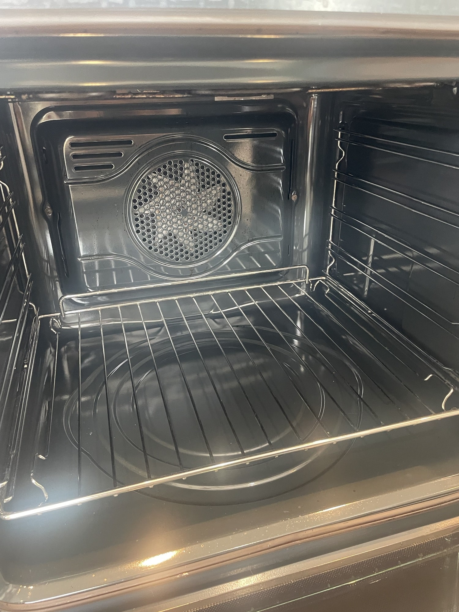 shiny clean oven