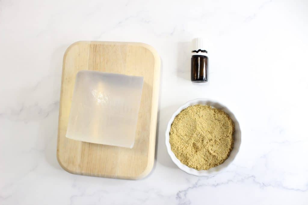 ingredients for calendula soap melt and pour vegan handmade