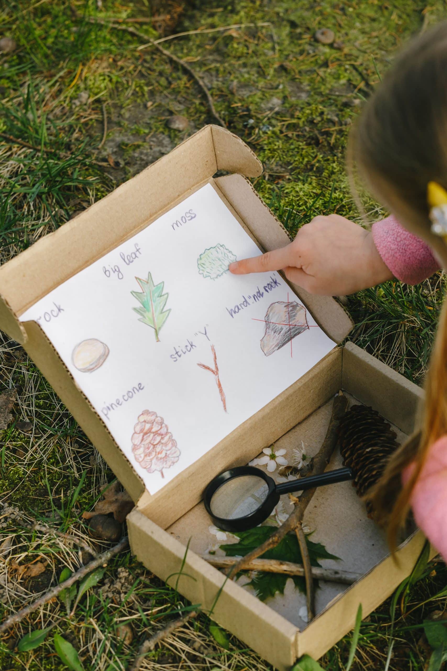 kids nature scavenger hunt outdoors