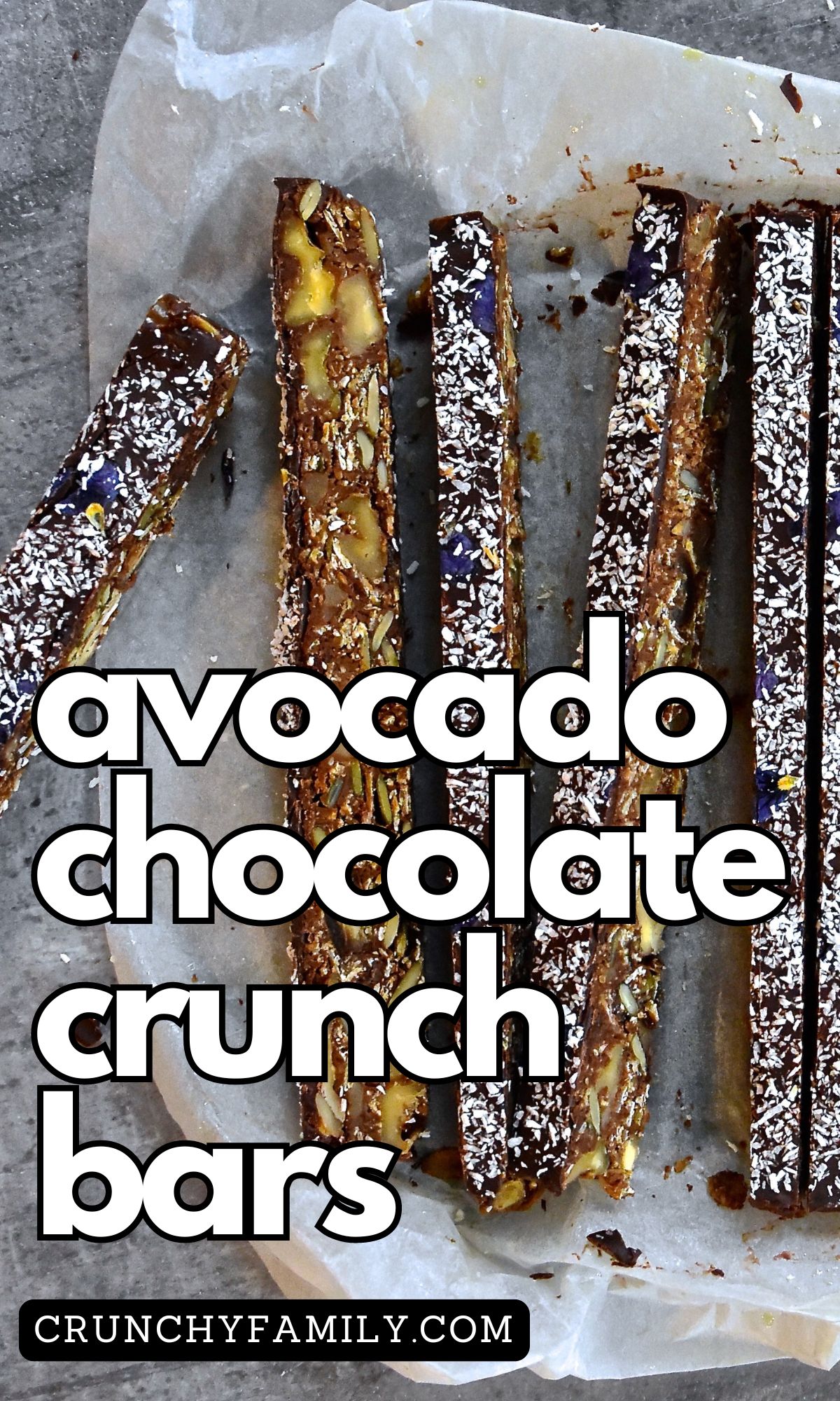 avocado chocolate crunch bars