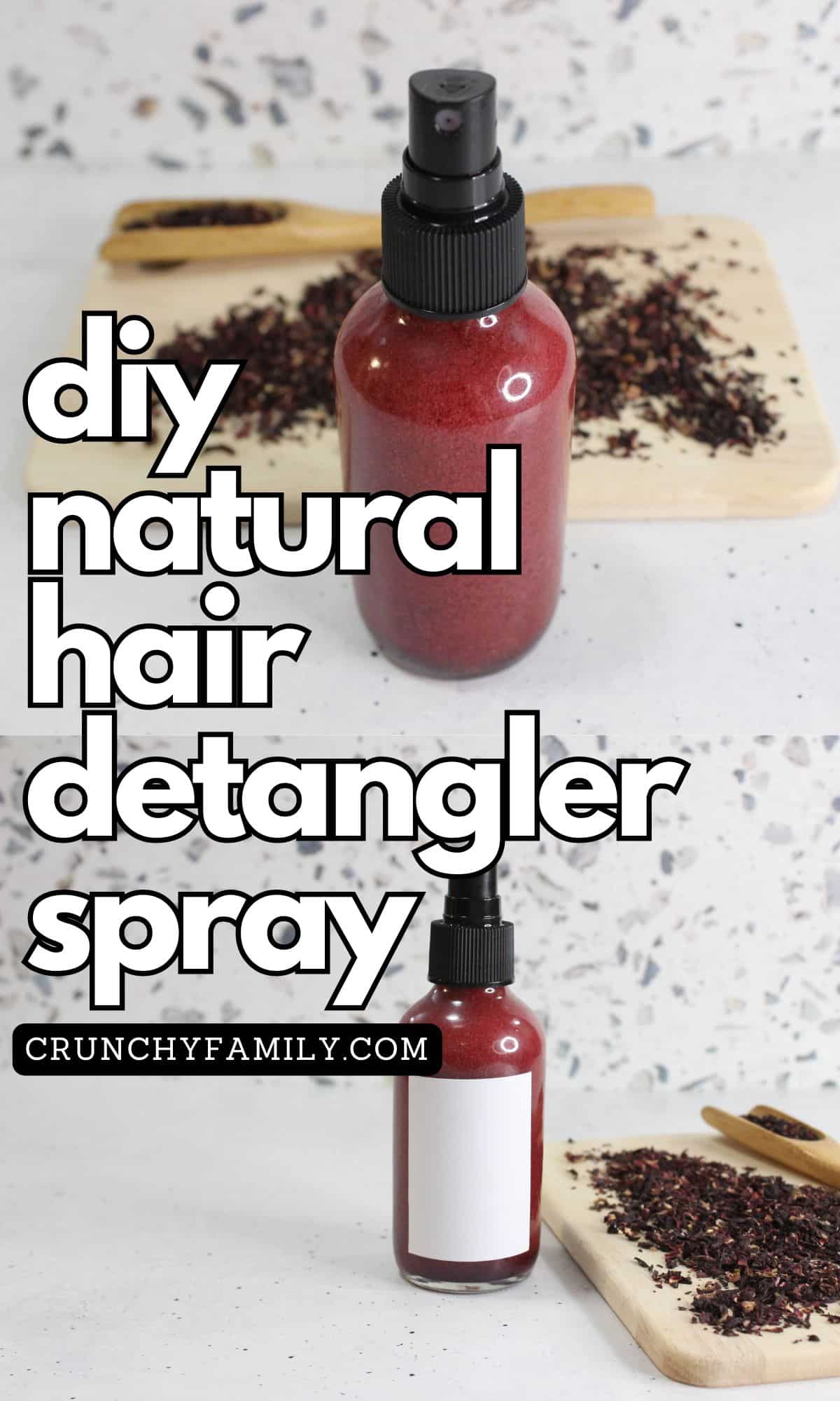 diy natural hair detangler spray with hibiscus