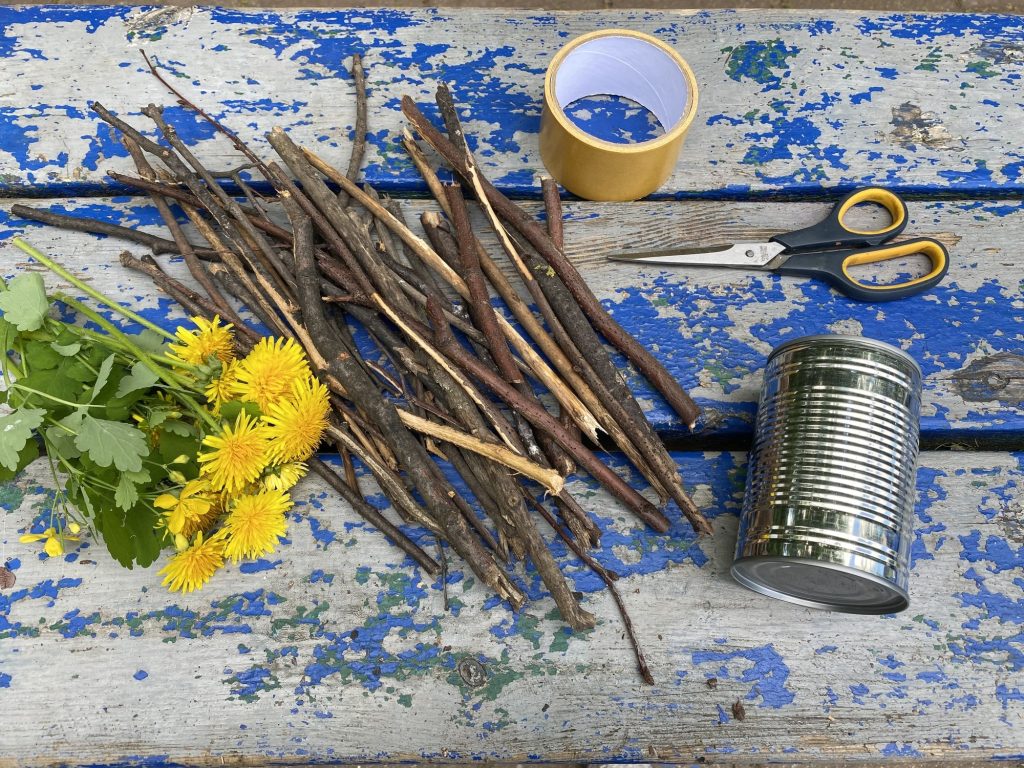 materials for diy nature vase or pencil holder