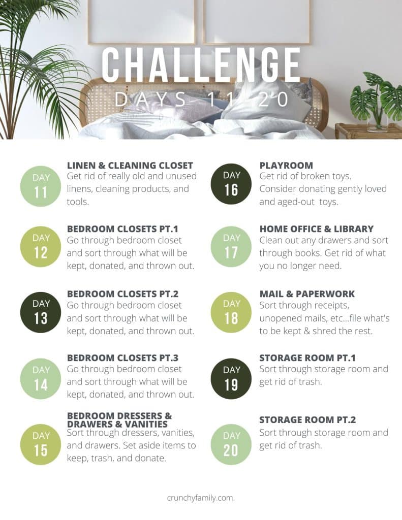 printable 30 day declutter challenge