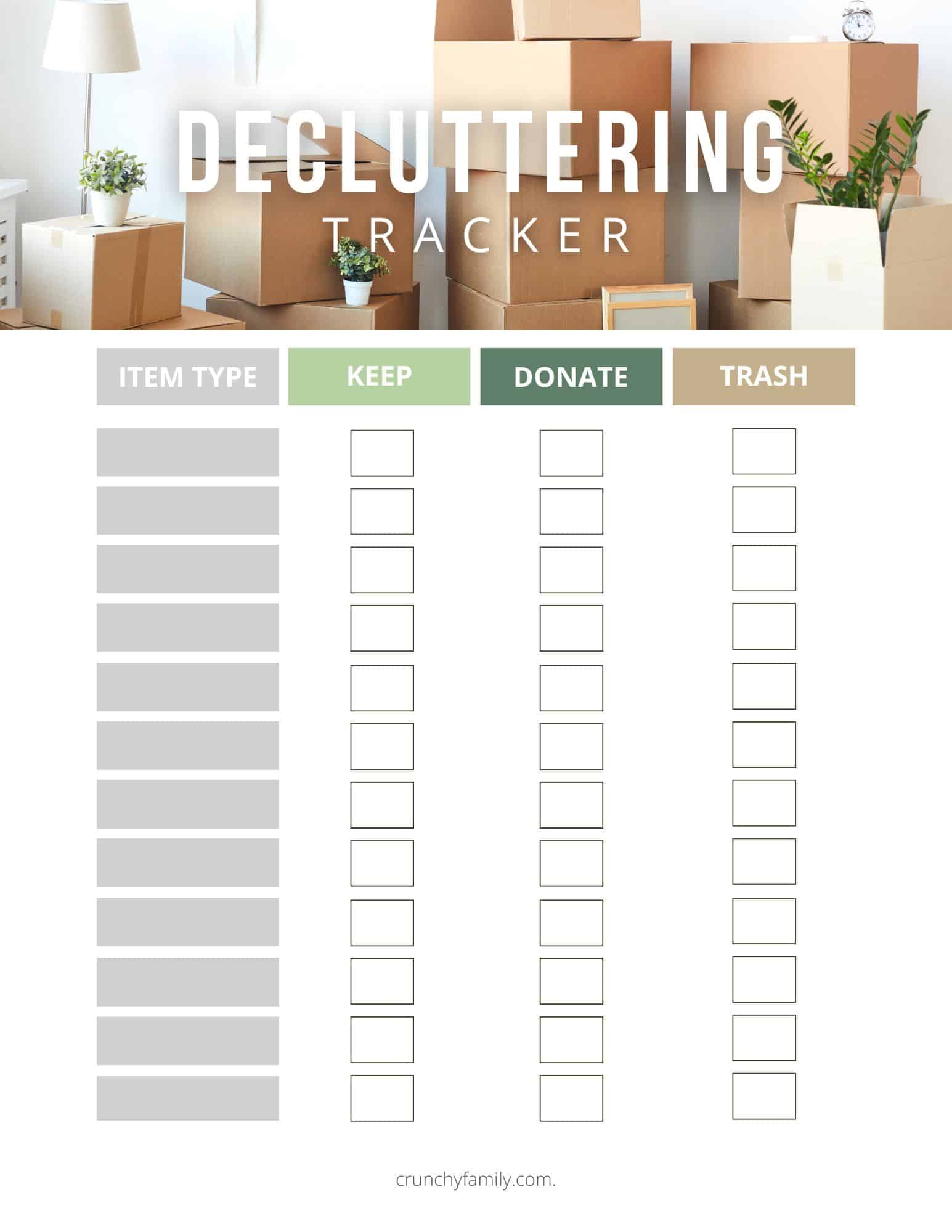 printable 30 day declutter challenge decluttering tracker 