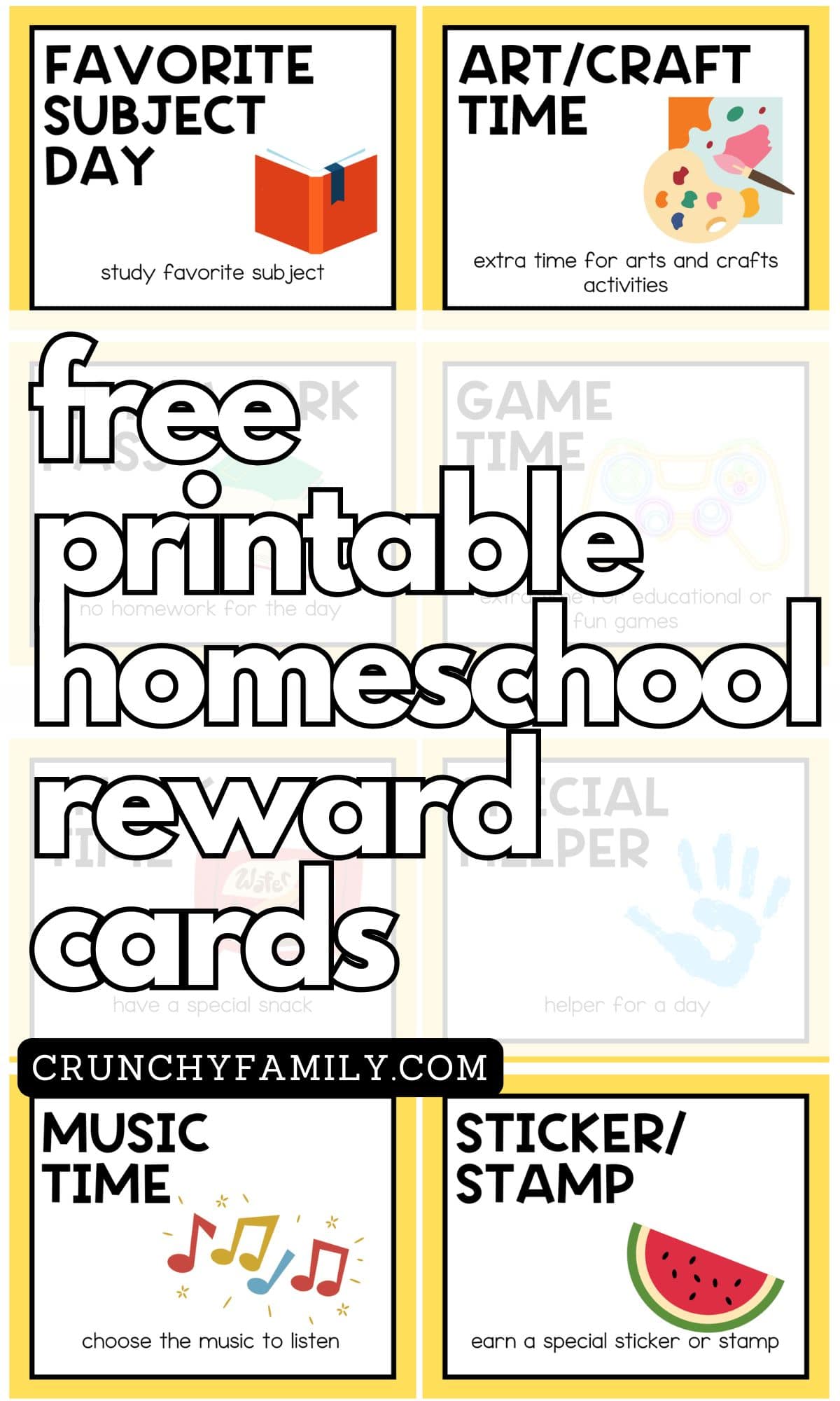 free printable homeschool reward cards for kids