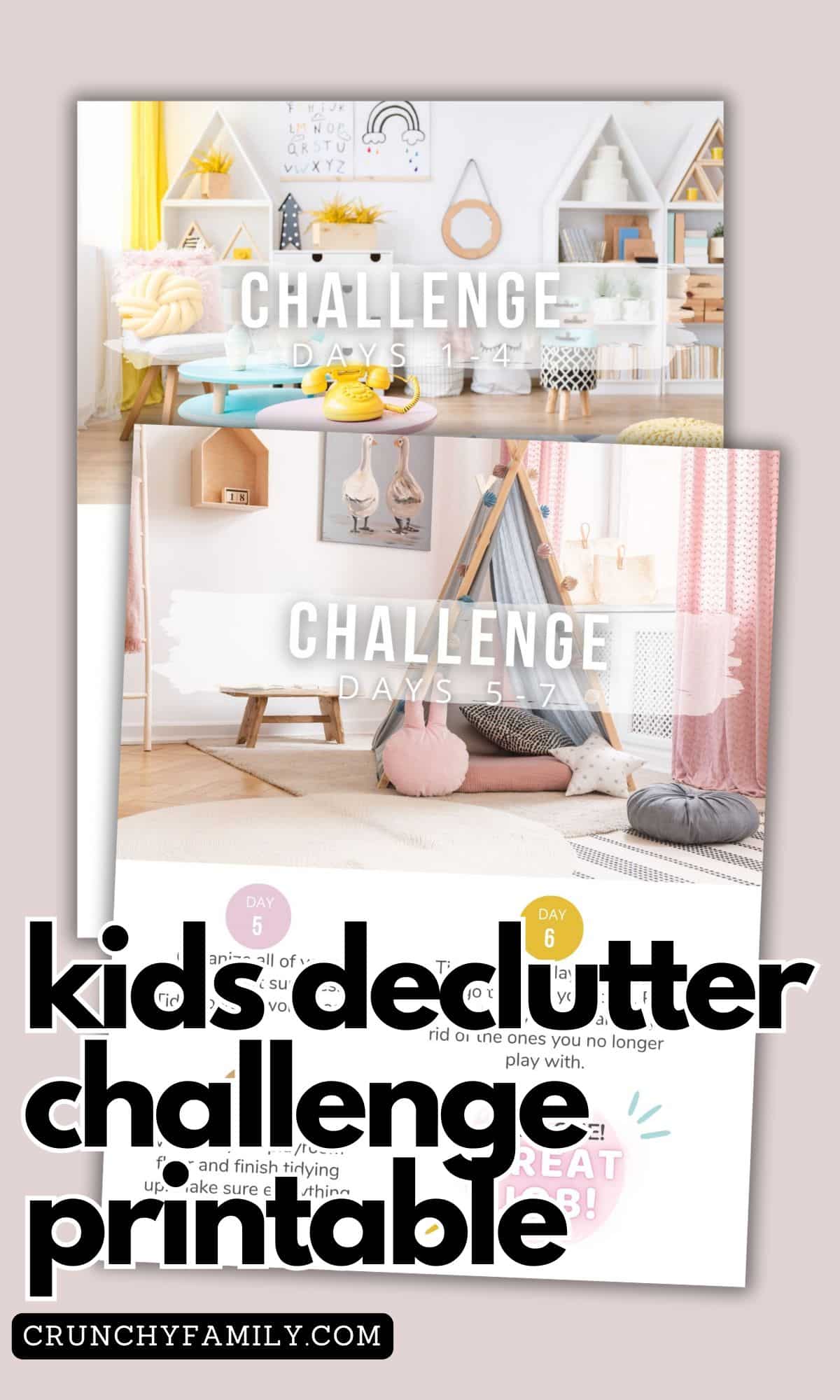 kids declutter challenge printable