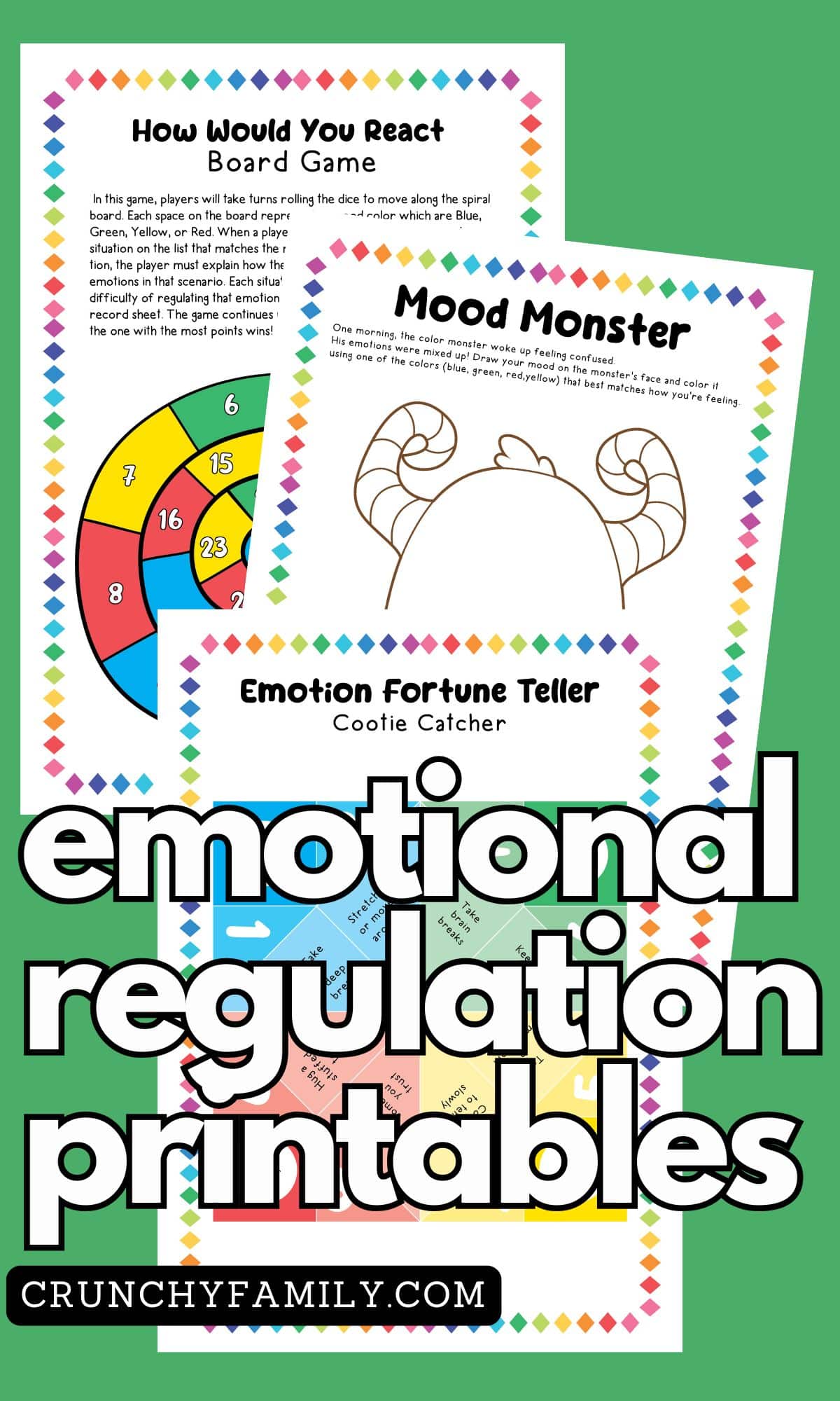 free printable zones of regulation emotional regulation activities for kids